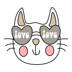 cute head cat with different pose