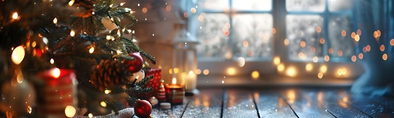 Fototapeta premium Merry Christmas and happy New Year background.