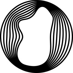 Circles round shape with liquid line. Concept technology