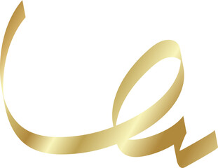 Set of gold ribbons. Christmas and new year holiday decoration
