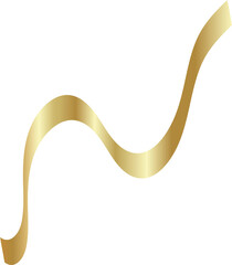 Set of gold ribbons. Christmas and new year holiday decoration