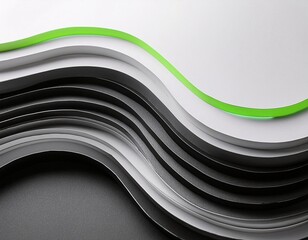 abstract with a dynamic black wave pattern and decorated with attractive green patterns. This...