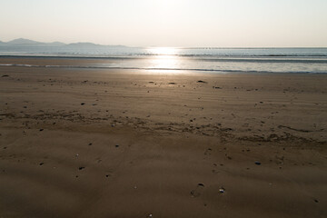 beach and sea with the sunlight reflection