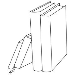 books inclined to bigger books as found on bookshelves libraries illustration