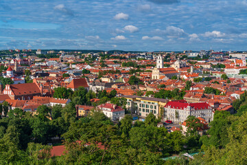 Fototapeta premium Panoramic view of the old town of Vilnius, Lithuania
