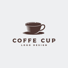 Coffee cup vintage minimalist logo design vector inspiration