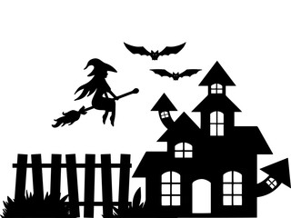 Halloween Line Art Black and White