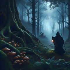 Illustration of the environment, including the appearance of space planets and various plants