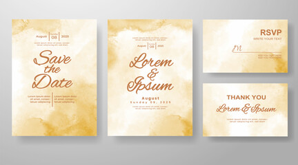 Wedding invitation with abstract watercolor background