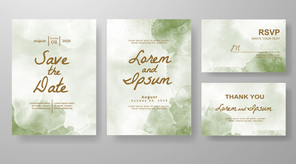 Wedding invitation with abstract watercolor background