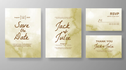Wedding invitation with abstract watercolor background