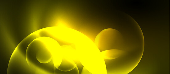 Techno concept with neon circles geometric design. Vector Illustration For Wallpaper, Banner, Background, Card, Book Illustration, landing page