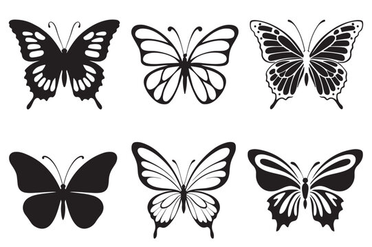 Butterfly silhouette vector illustration 