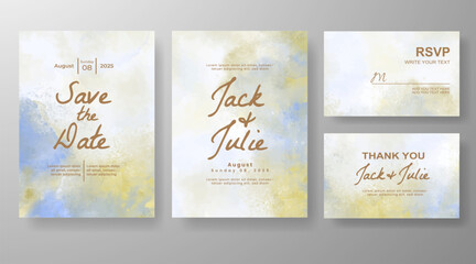Wedding invitation with abstract watercolor background