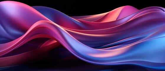 Dynamic 3D ribbons in purple and blue,