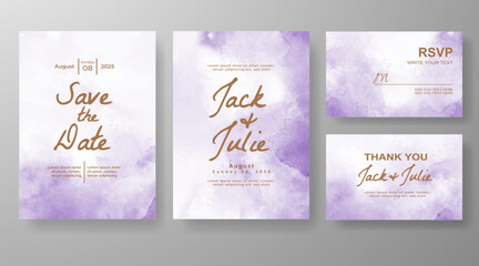 Wedding invitation with abstract watercolor background