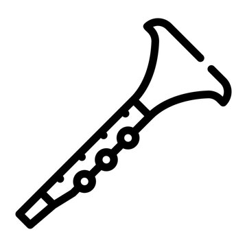 black line art clarinet instrument clip art preview
