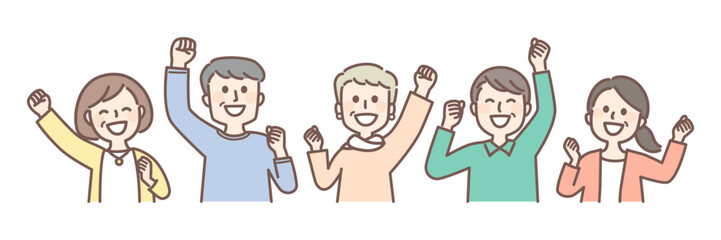 middle aged people with joy