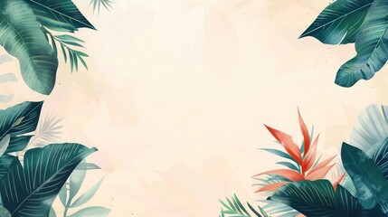 Palm Leaf Patterned Tropical Backdrop in Vibrant Hues