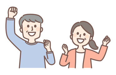 middle aged people with joy