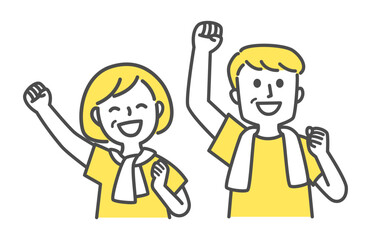 middle aged people with joy