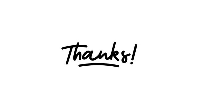 Animated thank you lettering in white ink drops on Alpha Channel 4K. Perfect for celebrations, wishes, events, holidays, messages, greetings and festivals. 