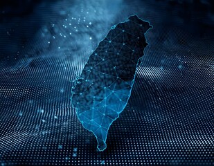 Taiwan map with ai concept