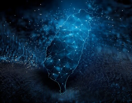 Taiwan map with ai concept