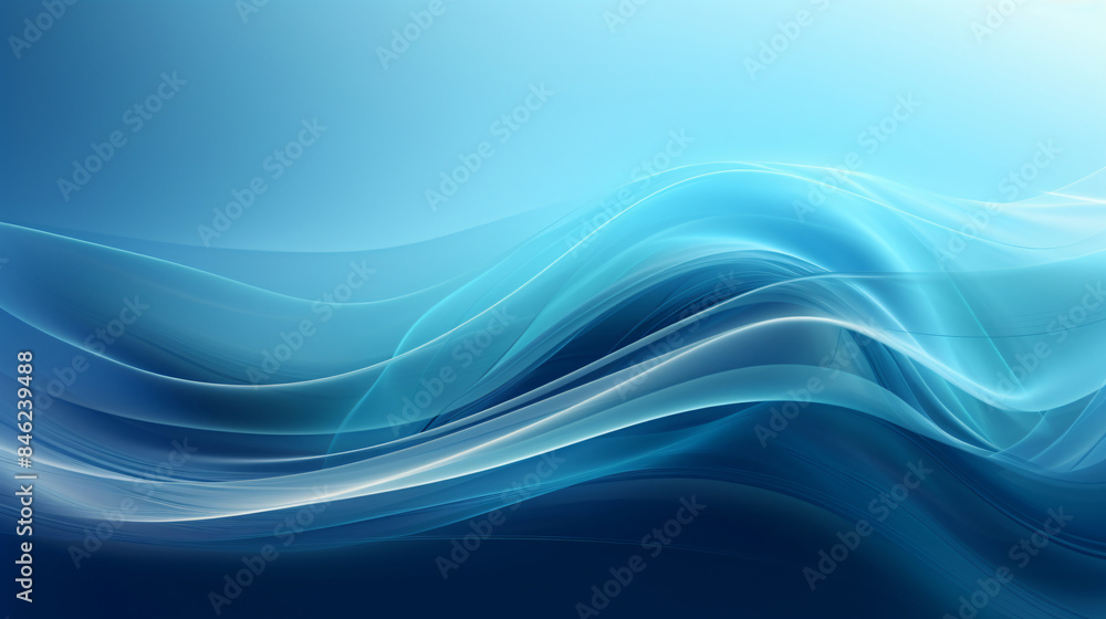 Poster abstract blue waves with copy space text for website banner