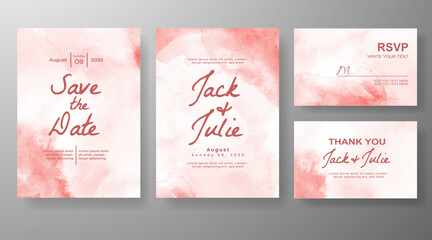 Wedding invitation with abstract watercolor background