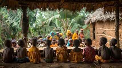 Poor African children in a rural school