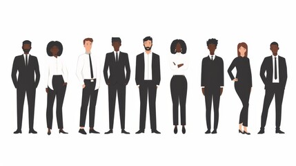 Clipart images on a white background for creating presentations. Office workers, 2d schedules, weekdays, meetings, office