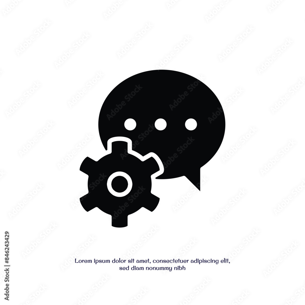 Poster caht support thin outline icon vector design good for web and mobile app