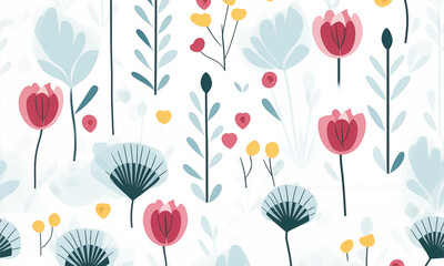 Illustration of a simplified style floral pattern