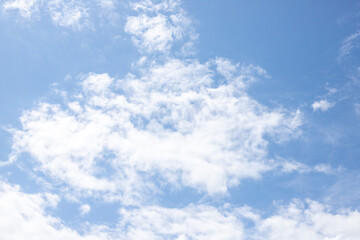 White clouds on blue sky, cloudy sky background.