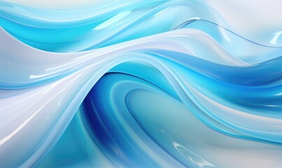 Abstract Blue and White Swirling Design