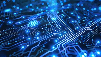 Obraz premium Abstract futuristic electronic circuit technology background