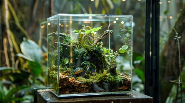Exhibition of diverse terrarium animals displayed in glass enclosures at uzhhorod, showcasing reptiles, amphibians, and invertebrates in naturalistic habitats