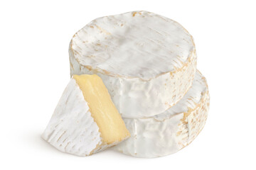 Camembert cheese isolated on white background 