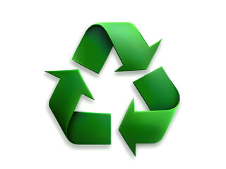 green recycle symbol icon isolated on transparent background
