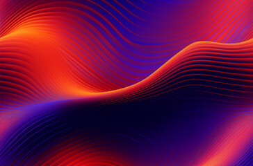 Wavy abstract background with dark blue, red and orange gradient