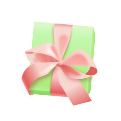 Realistic gift ribbon bow illustration isolated