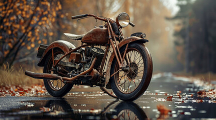 Vintage motorbike for collection, with an old look