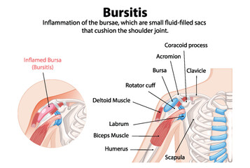 Inflammation of shoulder bursae causing pain