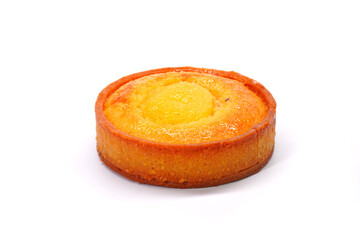 Apricot tart isolate on white background. French pastry. French bakery