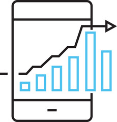 Data Graph on Smartphone Icon
