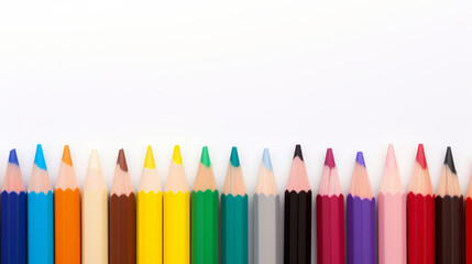 color pencils isolated on a white background, Painting ,crativeม artist