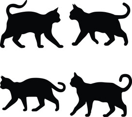 Minimalist cat silhouette, vector art,cat, cute cat
