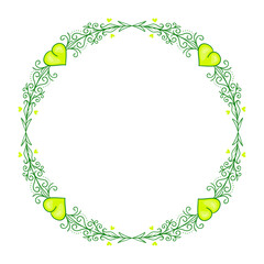 vector hand drawn flat design hearts border and frame