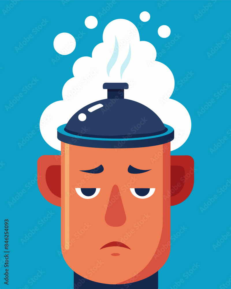 Poster the head encapsulated in a pressure cooker with the steam reaching its maximum point before release 